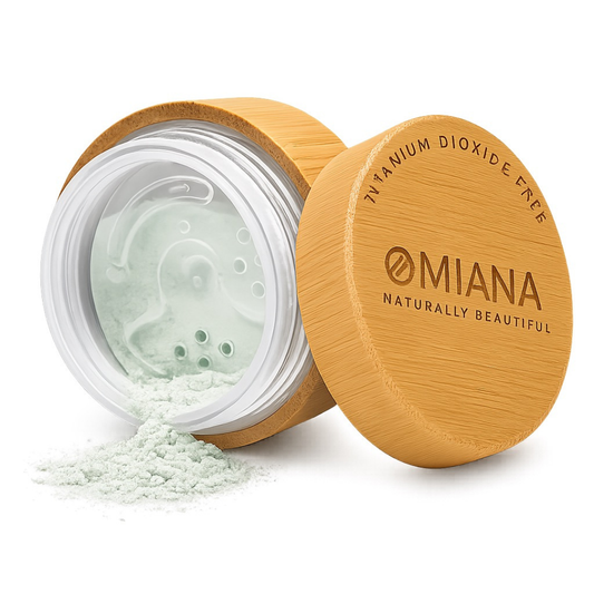 Titanium Dioxide Free Loose Powder Mineral Color Corrector for Redness in sustainable packaging | Omiana