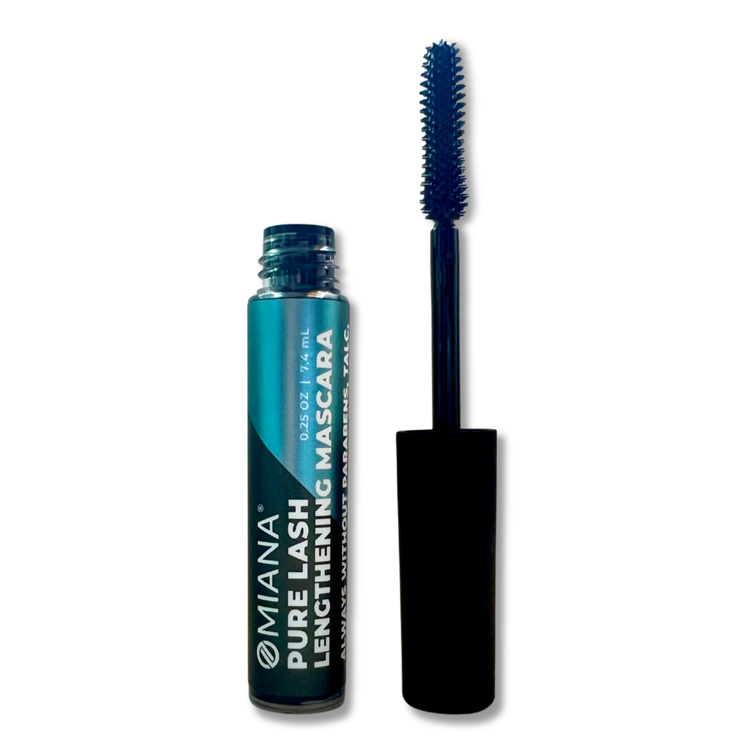 Titanium Dioxide-Free & Mica-Free Pure Lash Lengthening Mascara with hydrating panthenol and clump-free wand for short lashes by Omiana