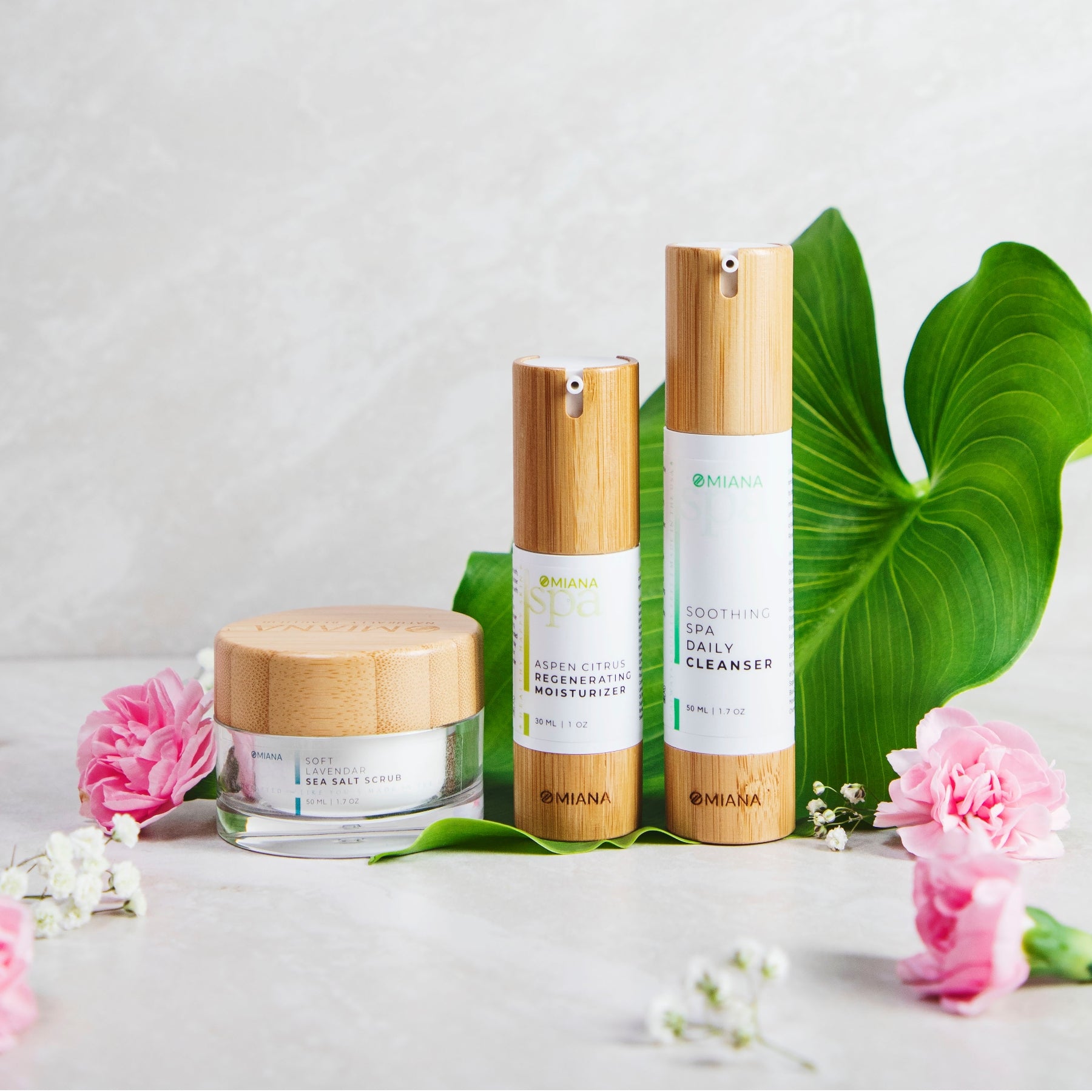 Omiana Natural Spa Skincare for Sensitive Skin Must Have for Men Skincare Kit Routine Complete Bundle